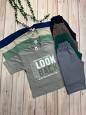 ست تیشرت و شلوارک LOOK نخ پنبه پسرانه مناسب 7 تا 12 سال