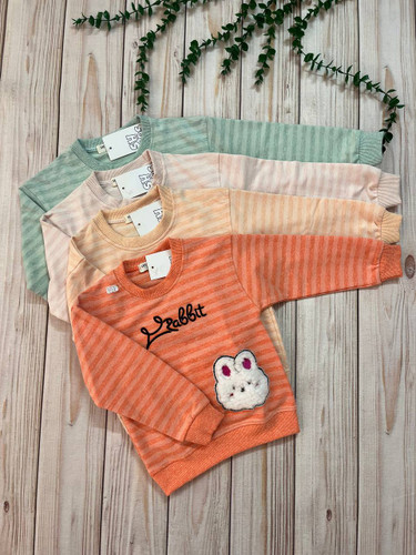 بلوز راه راه مدل خرگوش مناسب سنین 2 تا 6 سال