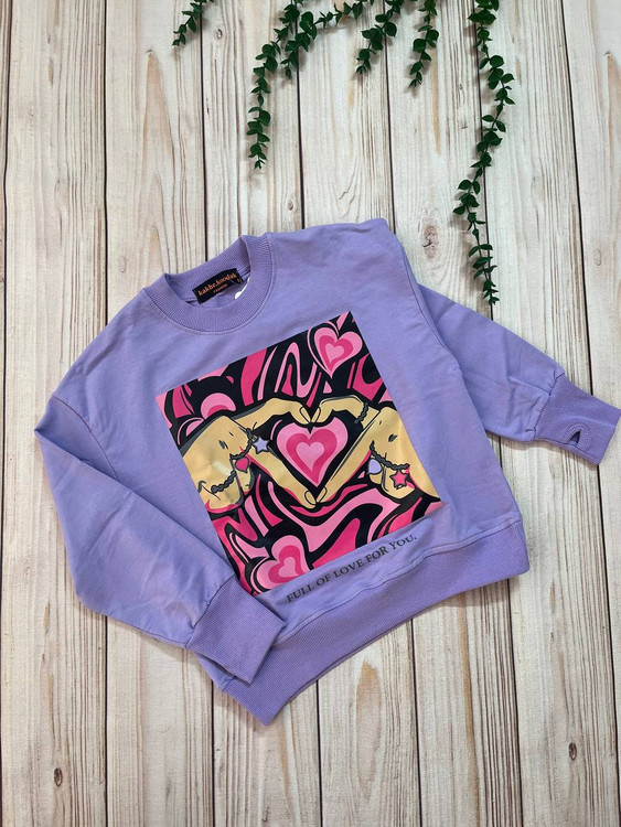 بلوز کراپ دورس مدل قلب فینگردار مناسب سنین 7 تا 14 سال