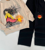 ست بلوز و شلوار دختر نشسته مناسب سنین 7 تا 12 سال