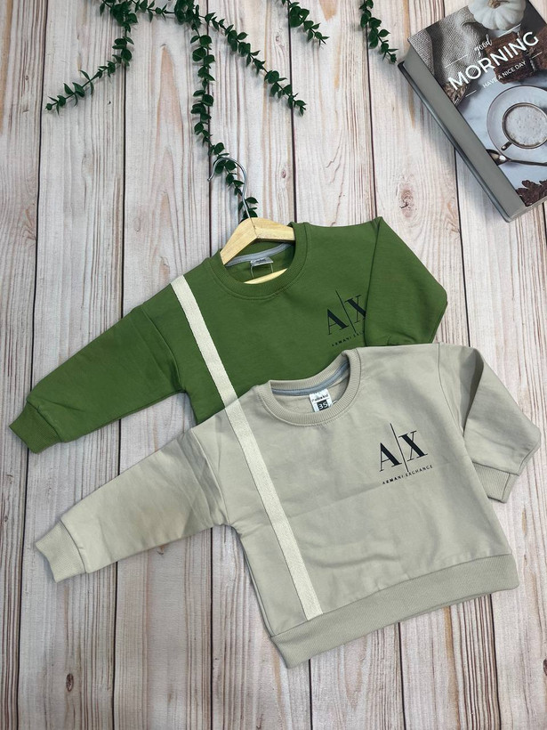 بلوز پسرانه تک نوار طرح A|X مناسب سنین 1 تا14 سال